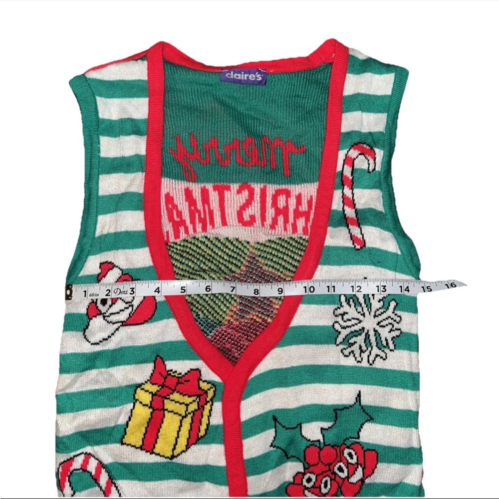 Claires Women's Ugly Sweater Vest One Size Light Up Merry Christmas Poo You - Picture 2 of 5
